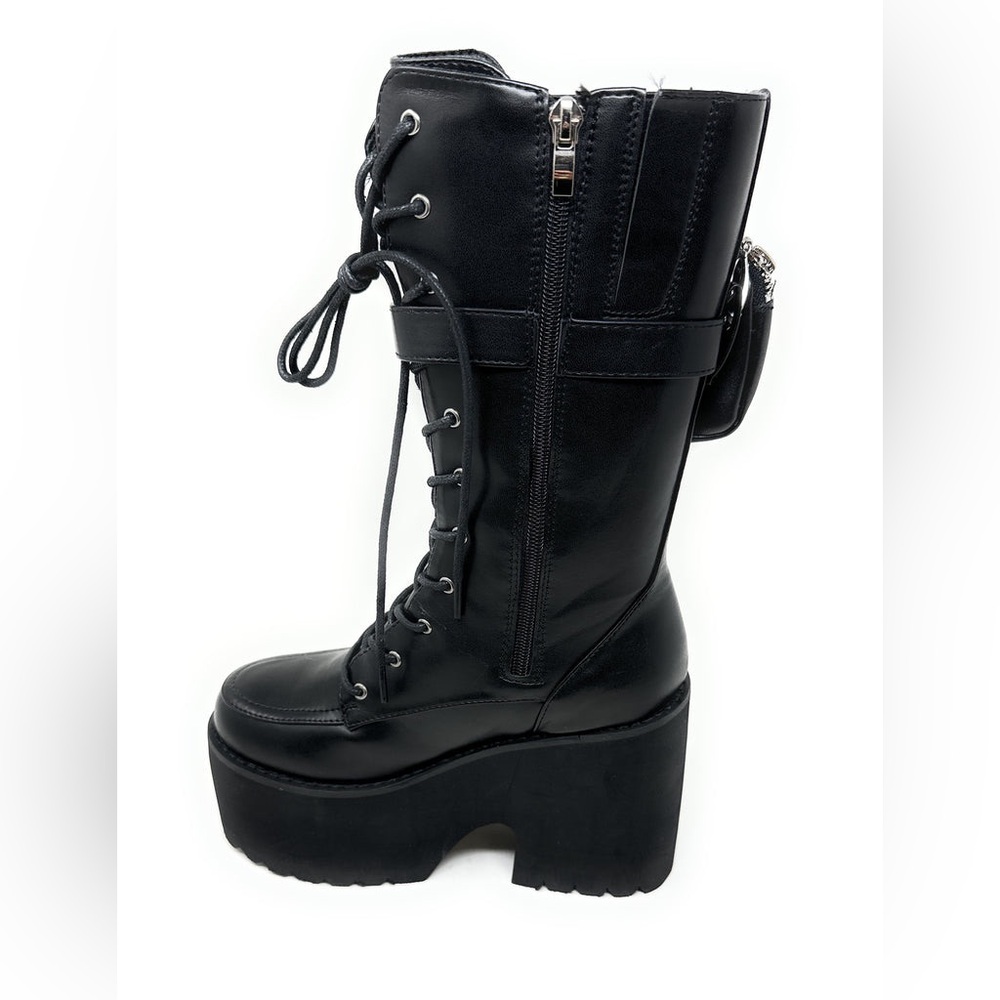 Dollskill NY/LA 6" EVA Platform Knee high lace up boot with zipper pouch - Picture 6 of 7
